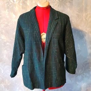 Vintage Sears green plaid wool blend blazer